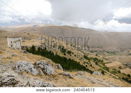 Rocca Calascio Old Italian Castle Location Film Of Famous Film The Name Of The Rose