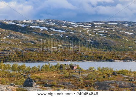 Northern Norway, View On The Norwegian Side Of The Border At Riksgrensen, Between Narvik And Abisko 