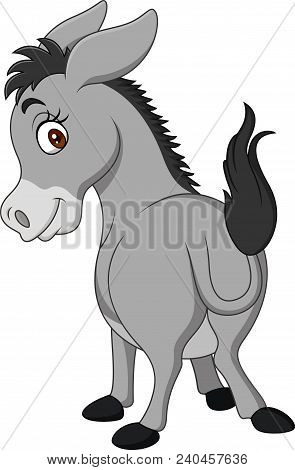Cartoon Happy Donkey Showing Ass Isolated On A White Background