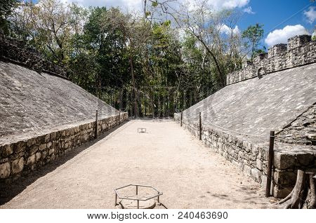 Pitz Or Ballgame Court Located In The Ancient Site Of Coba