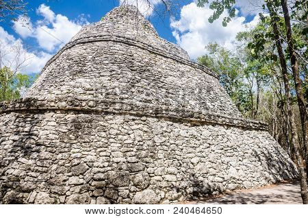 Ancient Ruins And Trees At The Archaeological Site Of Coba