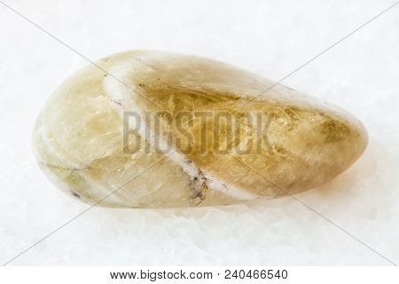 Macro Shooting Of Natural Rock Specimen - Pebble Of Prasiolite (green Quartz , Vermarine) Gemstone O