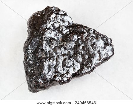 Macro Shooting Of Natural Rock Specimen - Rough Hematite (kidney Ore) Stone On White Marble Backgrou