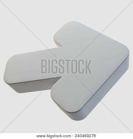 3d Image, 3d Render. A Large Volumetric Arrow On A Light Background.