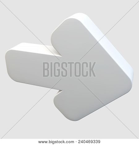 3d Image, 3d Render. A Large Volumetric Arrow On A Light Background.