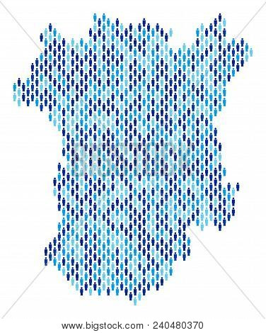 Population Chechnya Map. Demography Vector Concept Of Chechnya Map Designed Of Men Elements. Abstrac