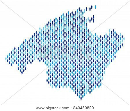 Population Spain Mallorca Island Map. Demography Vector Mosaic Of Spain Mallorca Island Map Composed