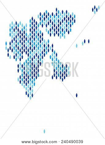 Population Svalbard Island Map. Demography Vector Concept Of Svalbard Island Map Designed Of Human I