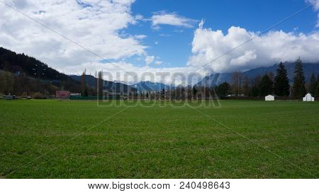 Mountain landscape in a small town in Austria in the alps
