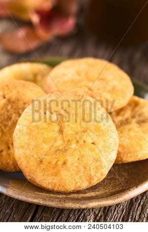 Chilean Sopaipilla Nortena (made With Pumpkin In The Dough) Deep-fried Pastry, A Popular Snack In Au