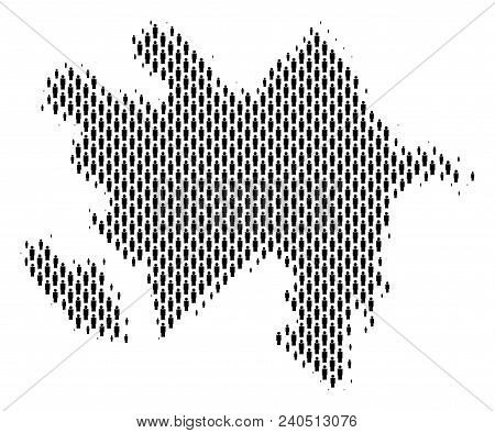 Demography Azerbaijan Map People. Population Vector Cartography Composition Of Azerbaijan Map Design
