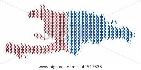 Demography Haiti And Dominican Republic Map People. Population Vector Cartography Abstraction Of Hai