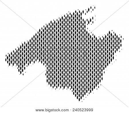 Demography Spain Mallorca Island Map People. Population Vector Cartography Collage Of Spain Mallorca