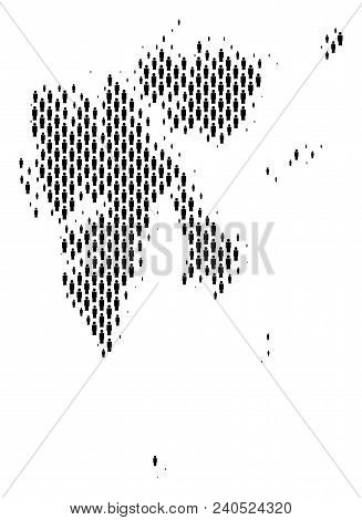 Demography Svalbard Island Map People. Population Vector Cartography Pattern Of Svalbard Island Map 
