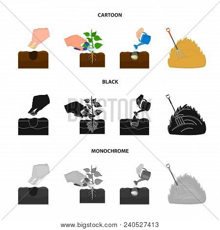 Garden, Ecology, Farmingand Other  Icon In Cartoon, Black, Monochrome Style. Feed, Plot, Farmicons I