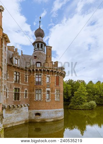 Ooidonk medieval castle in Flanders Belgium rebuilt in renaissance style in the 16th century
