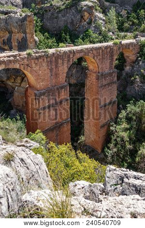 Profile Of Roman Aquaeduct In Chelva Village, Spain