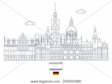 Hannover Linear City Skyline, Germany. Famous Places