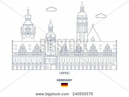 Leipzig Linear City Skyline, Germany. Famous Places