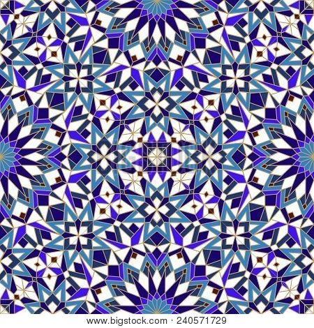 Morrocan Seamless Mosaic Pattern. Arabic Abstract Background