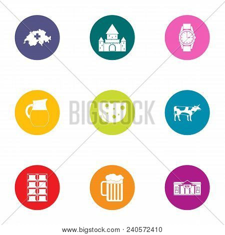 Eurotrip Icons Set. Flat Set Of 9 Eurotrip Vector Icons For Web Isolated On White Background
