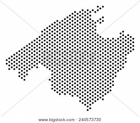 Pixel Spain Mallorca Island Map. Vector Territory Plan. Cartographic Concept Of Spain Mallorca Islan