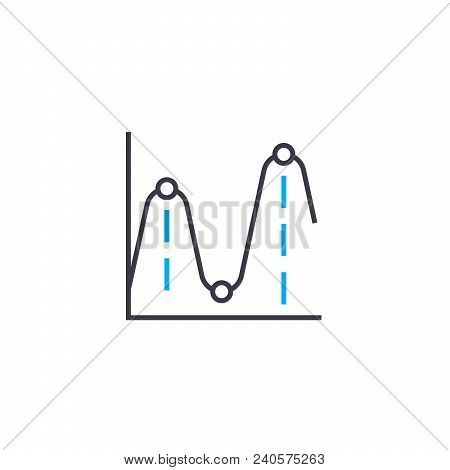 Extremums Of The Function Vector Thin Line Stroke Icon. Extremums Of The Function Outline Illustrati