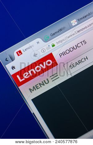 Ryazan, Russia - May 13, 2018: Lenovo Website On The Display Of Pc, Url - Lenovo.com