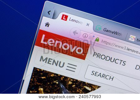 Ryazan, Russia - May 13, 2018: Lenovo Website On The Display Of Pc, Url - Lenovo.com