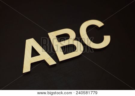 Abc Wooden Laser Cut Letters Isoalted Flat Alphabet A, B, C Children Education School