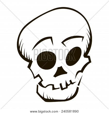 Skull Character Sketch. Hand Drawn Design Element.