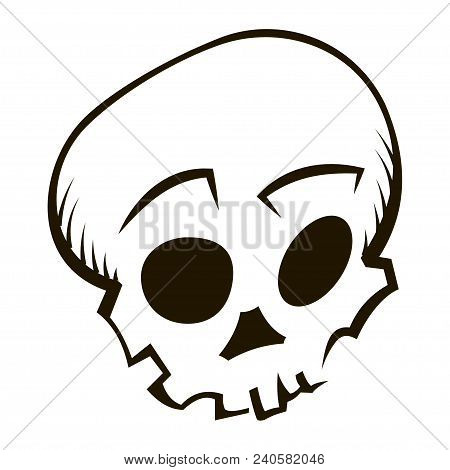 Cute Skull Drawing. Clean Vector Illustration. Graphic Design