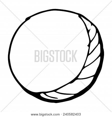 Black And White Moon Sketch. Hand Drawn Grunge Style.