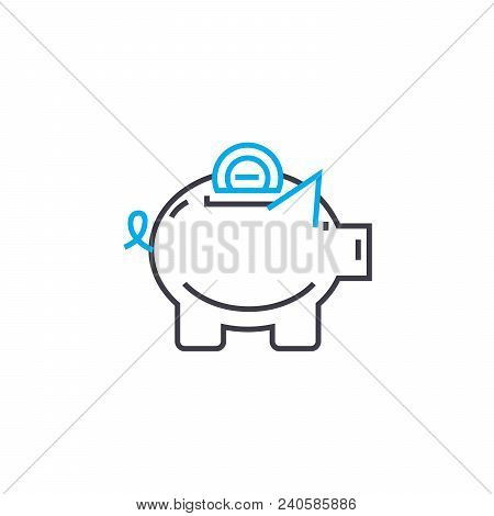 Savings Fund Vector Thin Line Stroke Icon. Savings Fund Outline Illustration, Linear Sign, Symbol Is