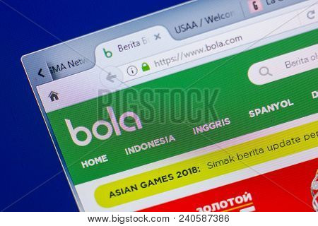 Ryazan, Russia - May 13, 2018: Bola Website On The Display Of Pc, Url - Bola.com