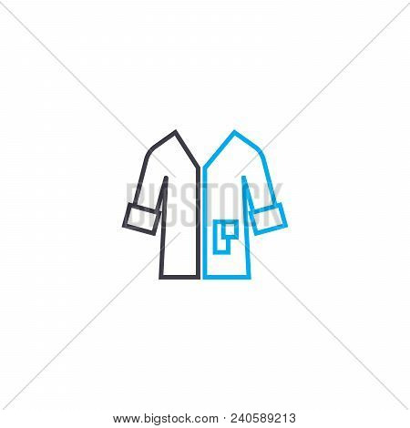 Terry Robe Vector Thin Line Stroke Icon. Terry Robe Outline Illustration, Linear Sign, Symbol Isolat