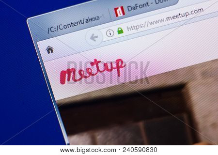 Ryazan, Russia - May 13, 2018: Meetup Website On The Display Of Pc, Url - Meetup.com