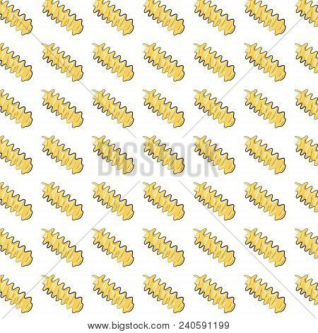 Vector Cute Pasta Bow Texture. Simple Repetition Food Decoration With Farfalle. Italian Spaghetti Ba