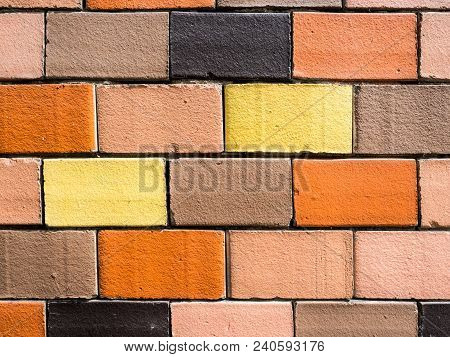 Brick Wall Texture, Where Each Brick Is Unique In Color