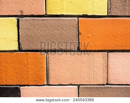 Brick Wall Texture, Where Each Brick Is Unique In Color