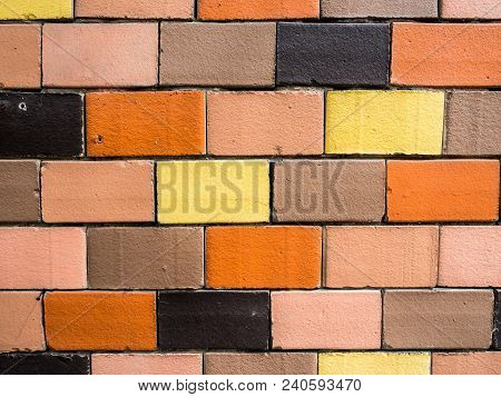 Brick Wall Texture, Where Each Brick Is Unique In Color