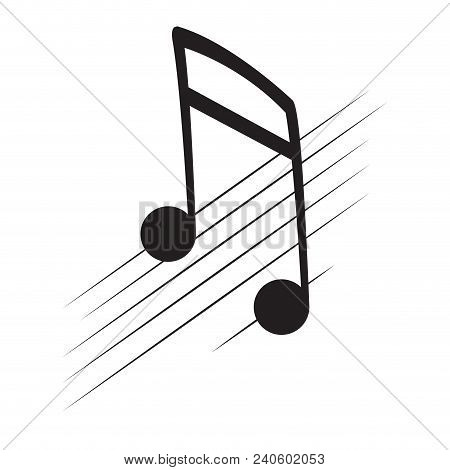 Isolated Sixteenth Note On A Pentagram. Vector Illustration Design