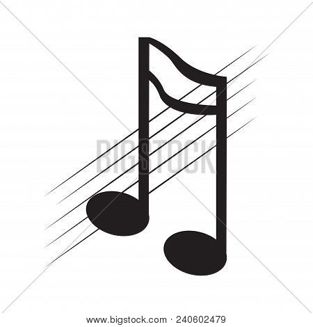 Isolated Sixteenth Note On A Pentagram. Vector Illustration Design