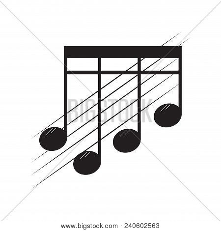 Isolated Sixteenth Note On A Pentagram. Vector Illustration Design