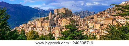 Beautiful mountain village Caccamo in Sicily, Italy