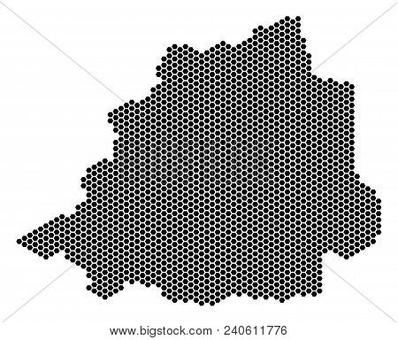 Hex Tile Vatican Map. Vector Geographic Scheme On A White Background. Abstract Vatican Map Compositi