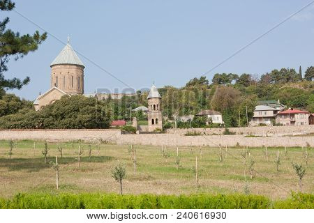 Mtskheta, Georgia- August 17, 2013: Samtavro Transfiguration Orthodox Church And Nunnery Of St. Nino