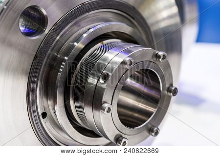 Fragment Of The Sealing System Of The Industrial Pump. Mechanical Seal Of Industrial Pump.