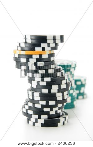 Stakken af casinochips