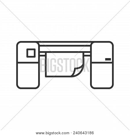 Large Format Printer Linear Icon. Thin Line Illustration. Printing Machine. Contour Symbol. Vector I